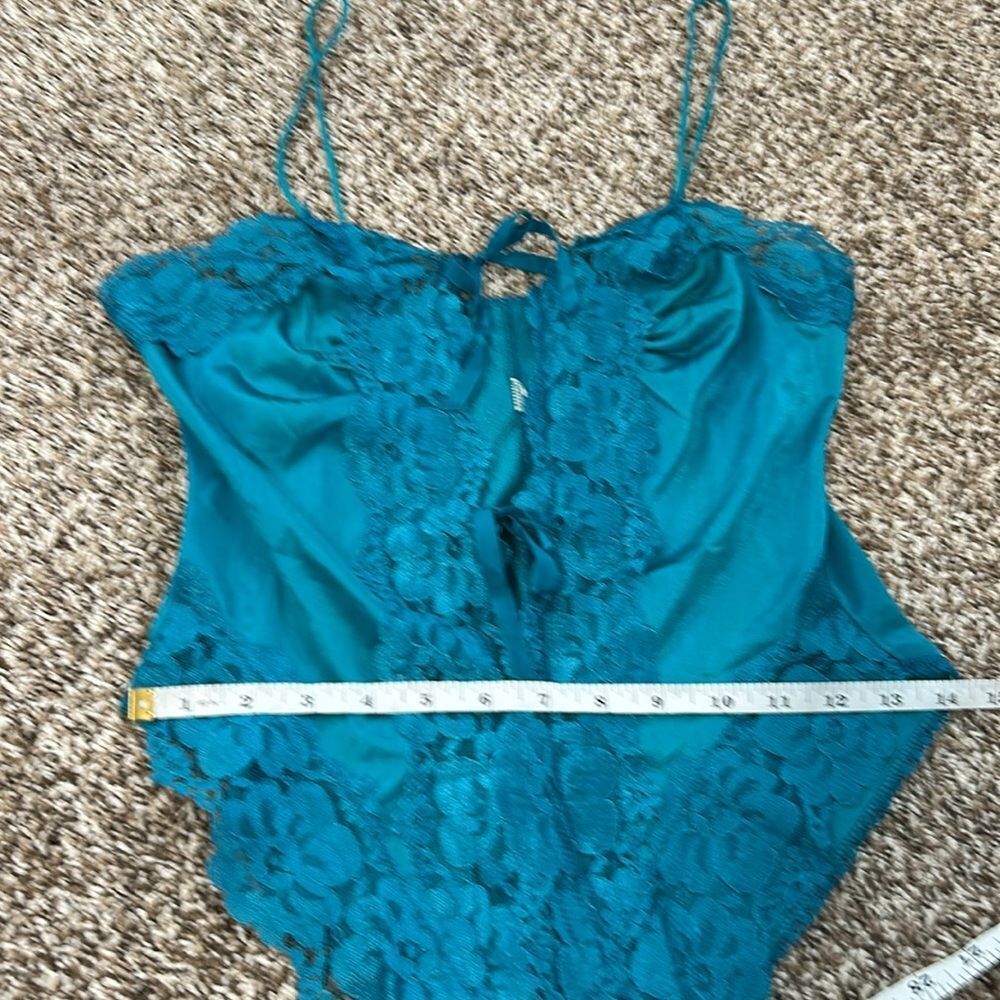 Vintage Alana Gale Intimates Teddy Romper Lace High Cut Nylon Bodysuit Robe Set - Picture 16 of 16